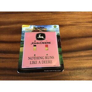 NEW - John Deere Double Light Switch Cover Plate Pink